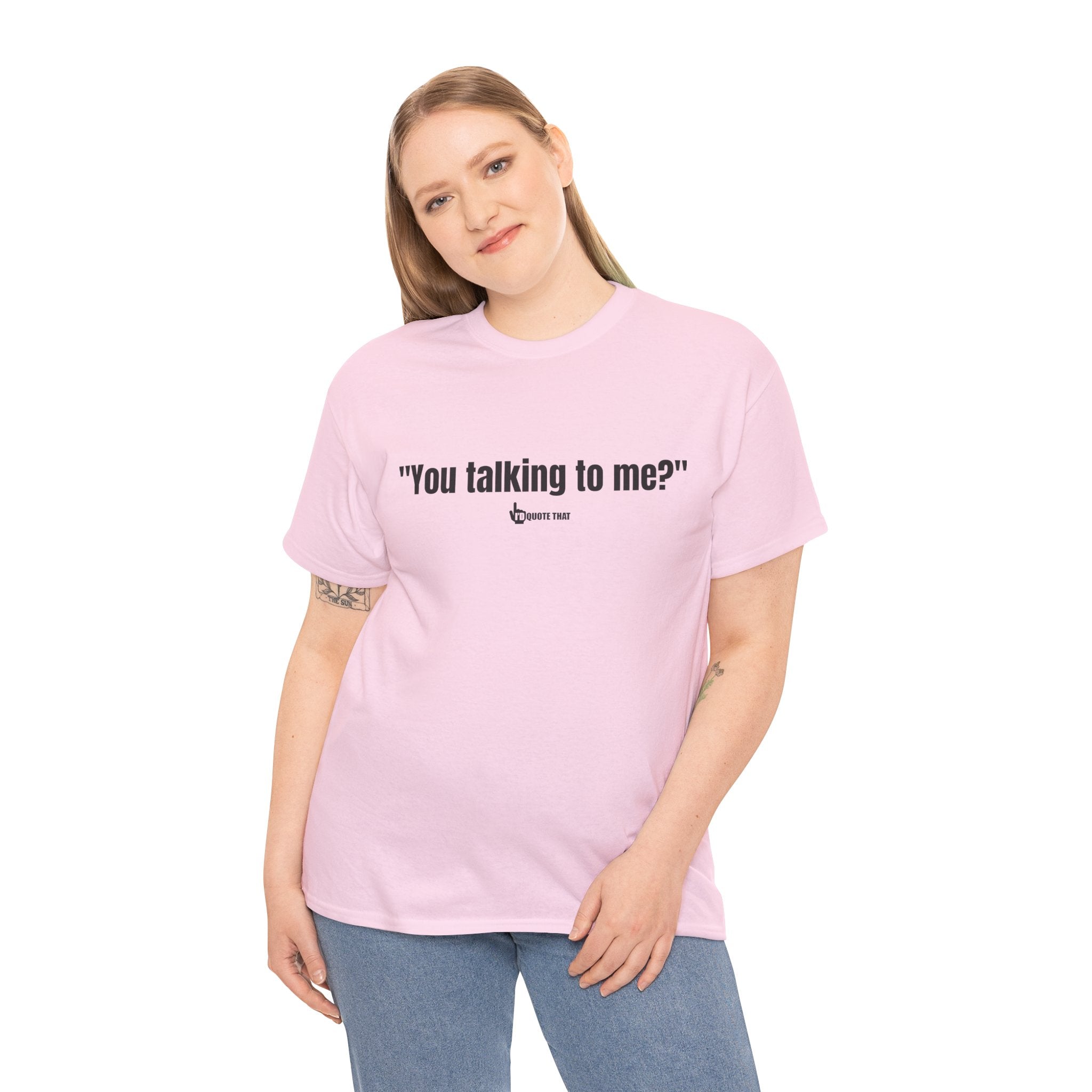 "You Talking to Me?" Black Print. Retro Streetwear Statement Tee | Unisex Bold Graphic Shirt, Witty Conversational Apparel