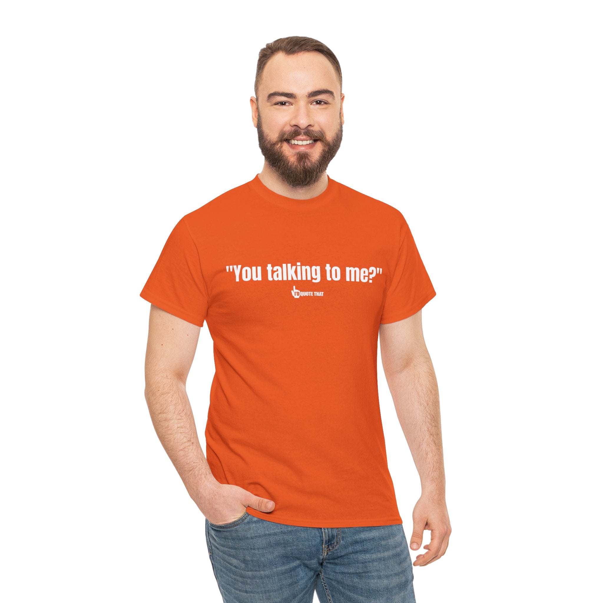 "You Talking to Me?" White Print. Retro Streetwear Statement Tee | Unisex Bold Graphic Shirt, Witty Conversational Apparel