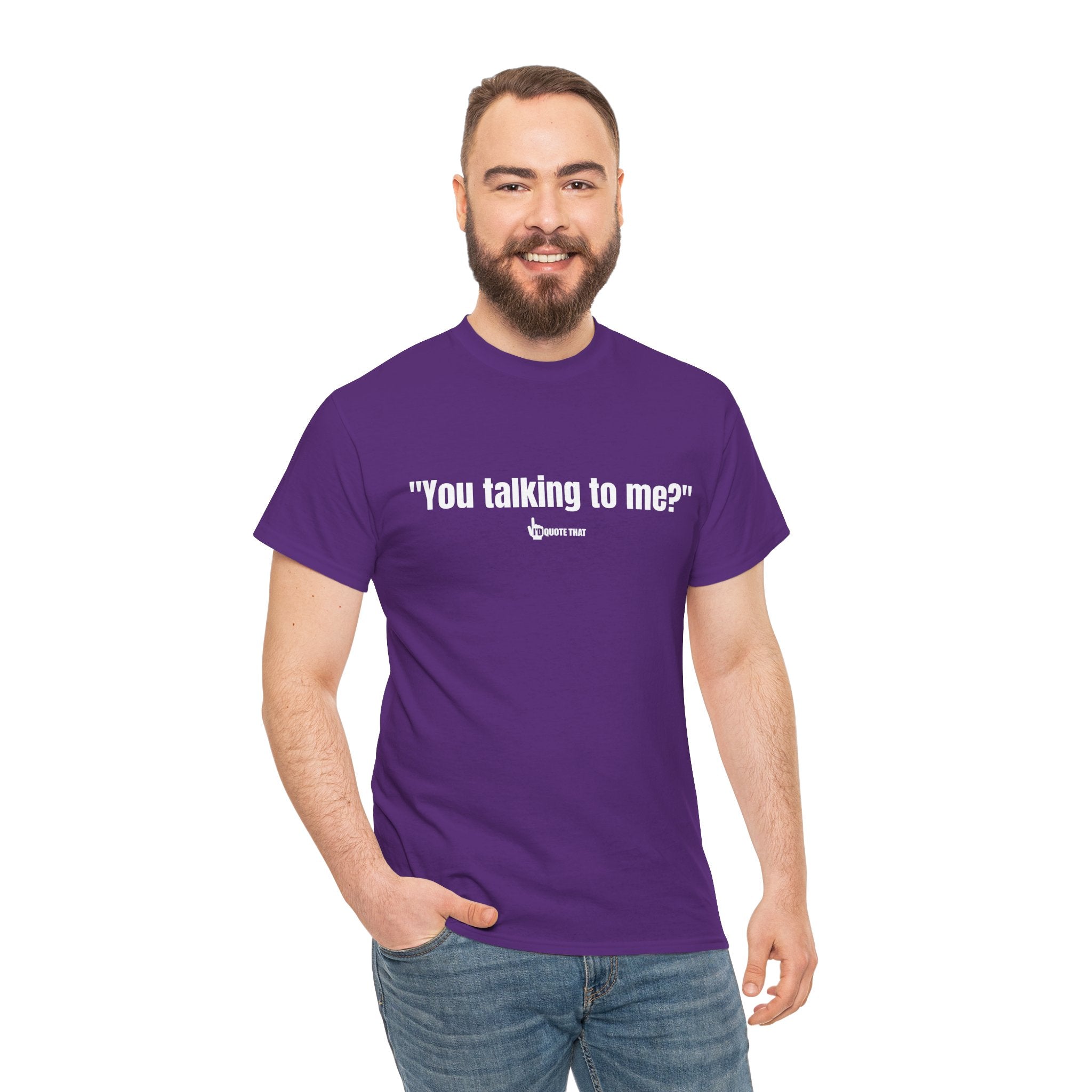 "You Talking to Me?" White Print. Retro Streetwear Statement Tee | Unisex Bold Graphic Shirt, Witty Conversational Apparel