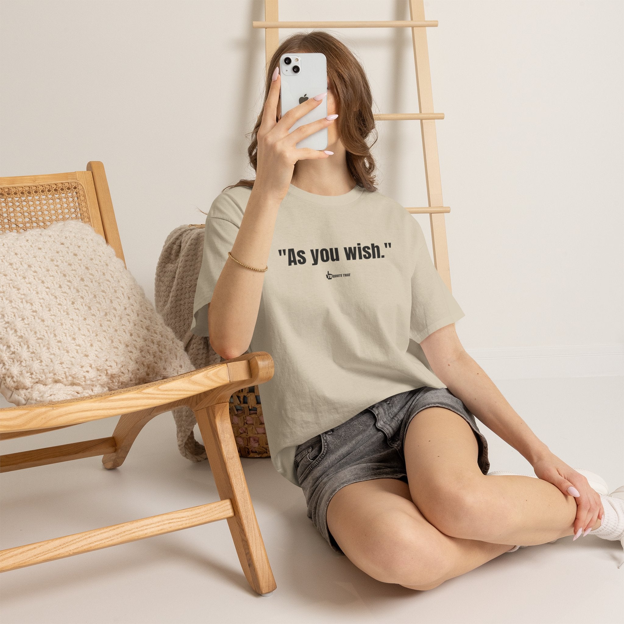 "As you wish." Black Print. Whispered Promise of Devotion Shirt – Romantic Cult Classic Quote Apparel, Minimalist Typography Tee for Couples
