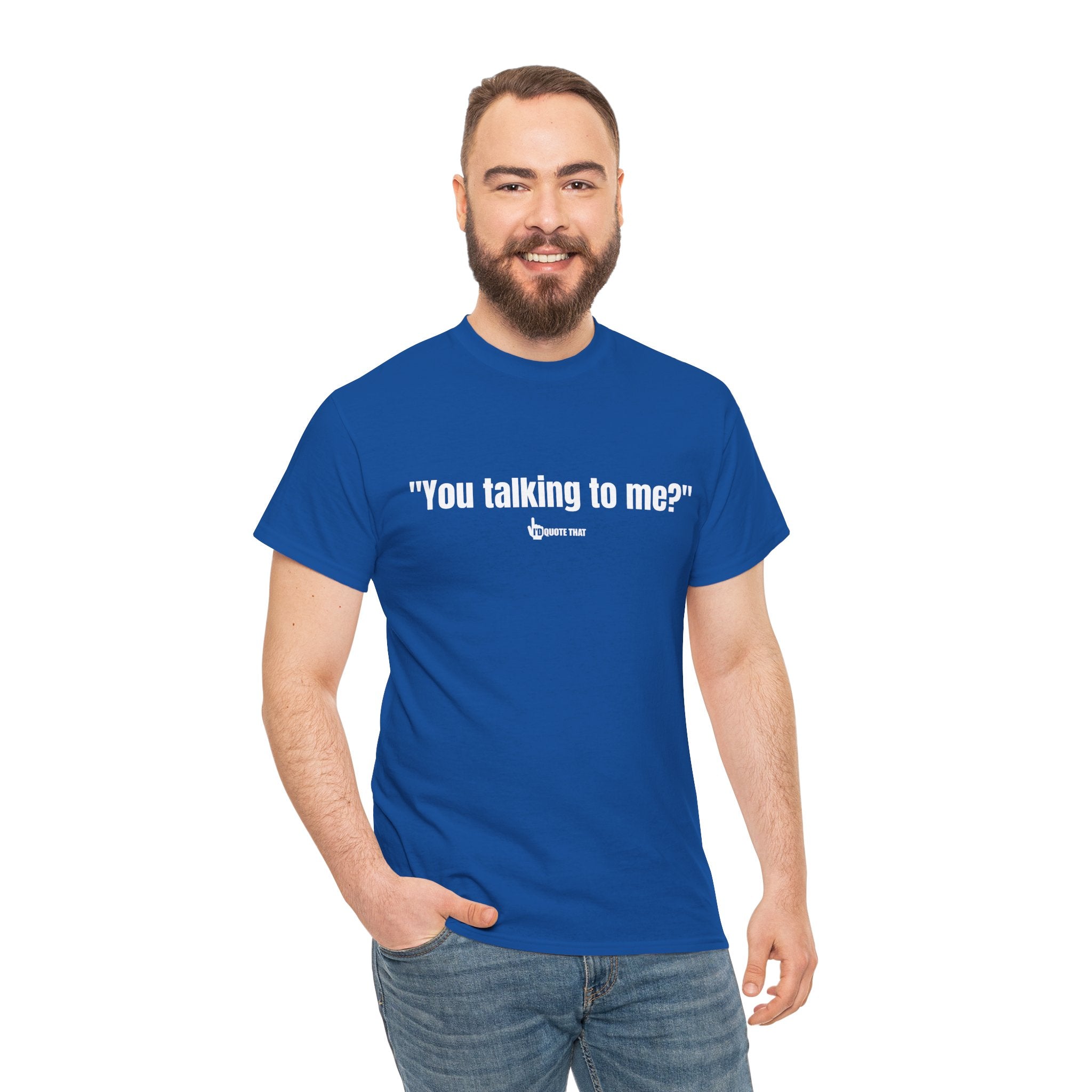 "You Talking to Me?" White Print. Retro Streetwear Statement Tee | Unisex Bold Graphic Shirt, Witty Conversational Apparel