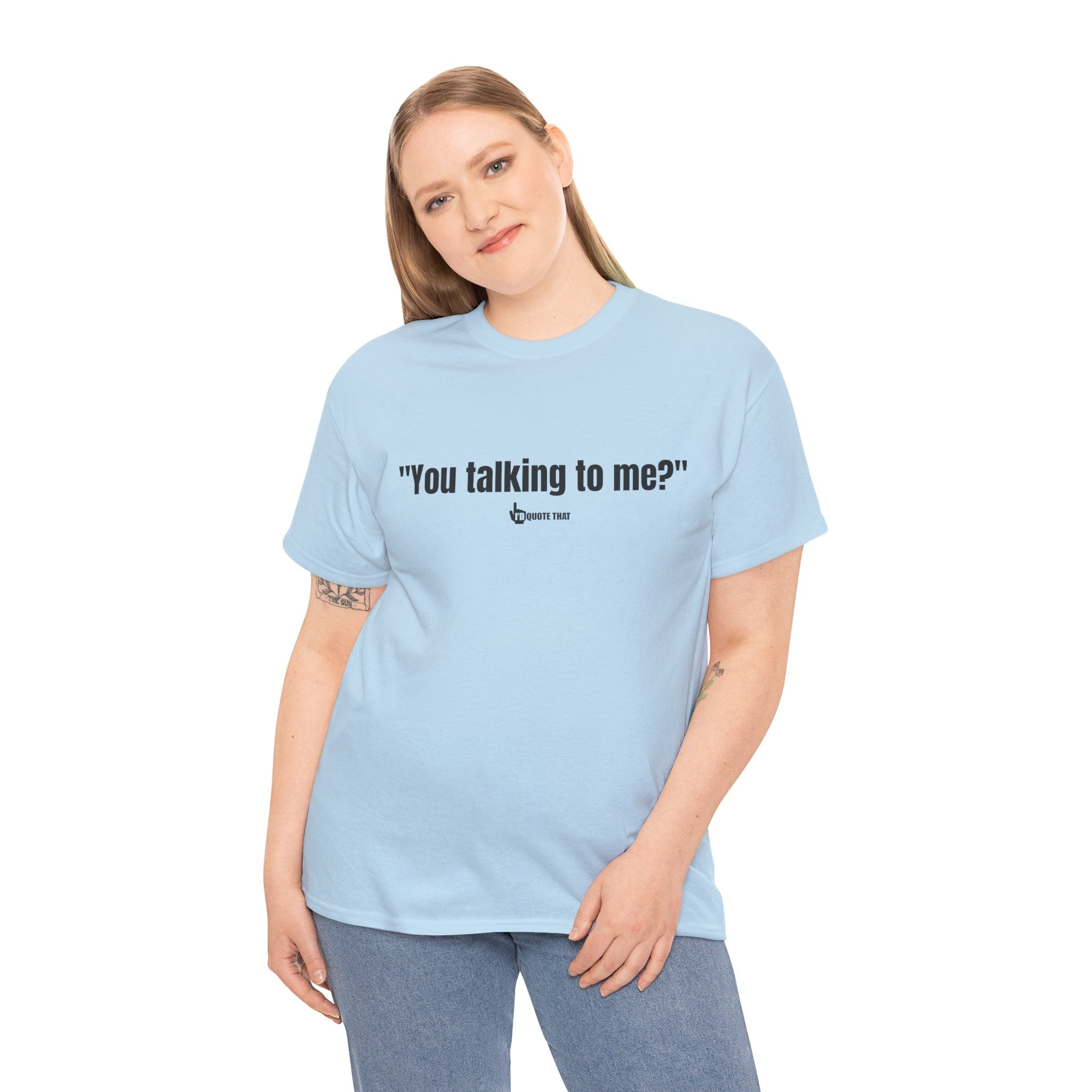 "You Talking to Me?" Black Print. Retro Streetwear Statement Tee | Unisex Bold Graphic Shirt, Witty Conversational Apparel
