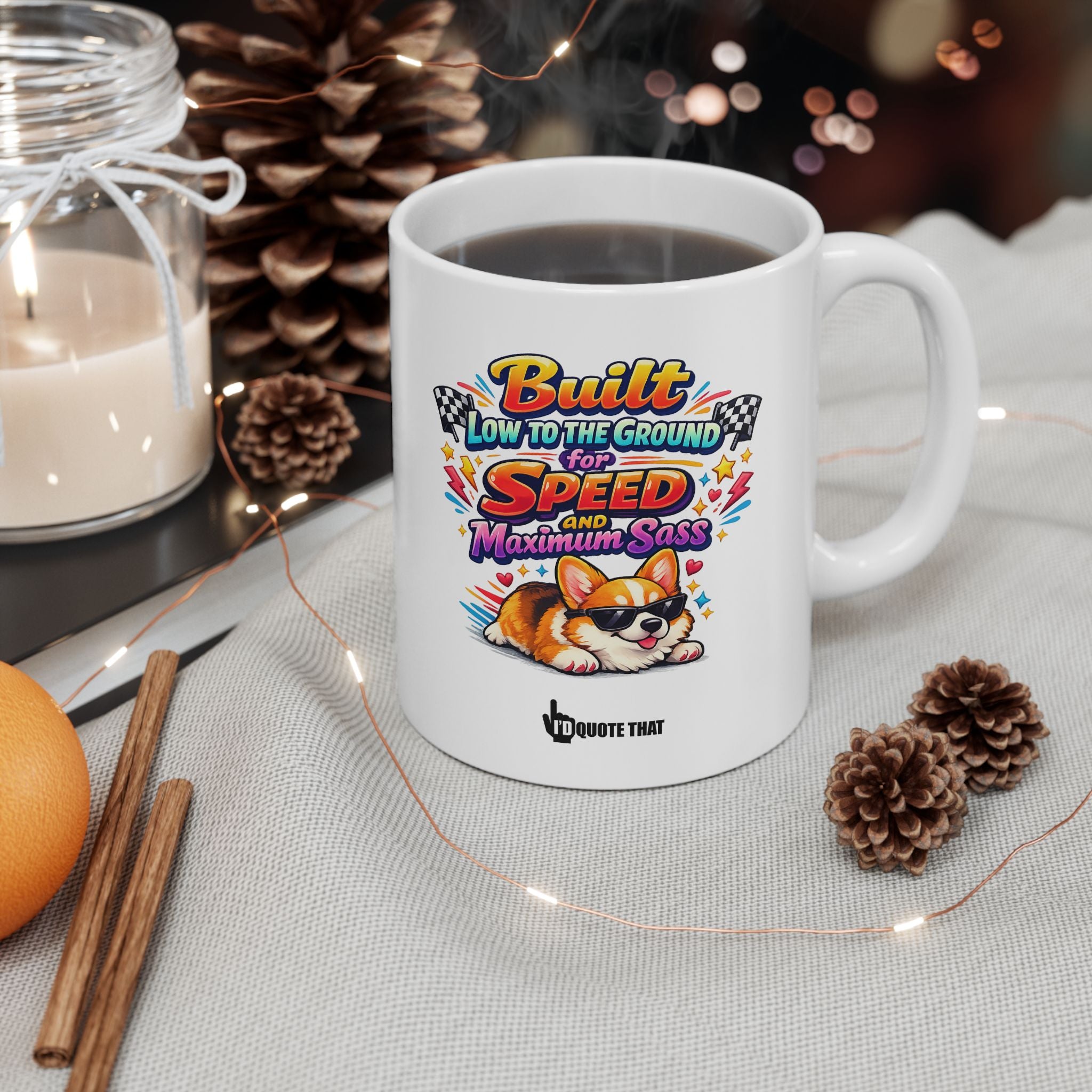 "Built Low to the Ground for Speed & Maximum Sass" Sassy Corgi Mug – The Ultimate Humorous Coffee Cup for Pet Parents