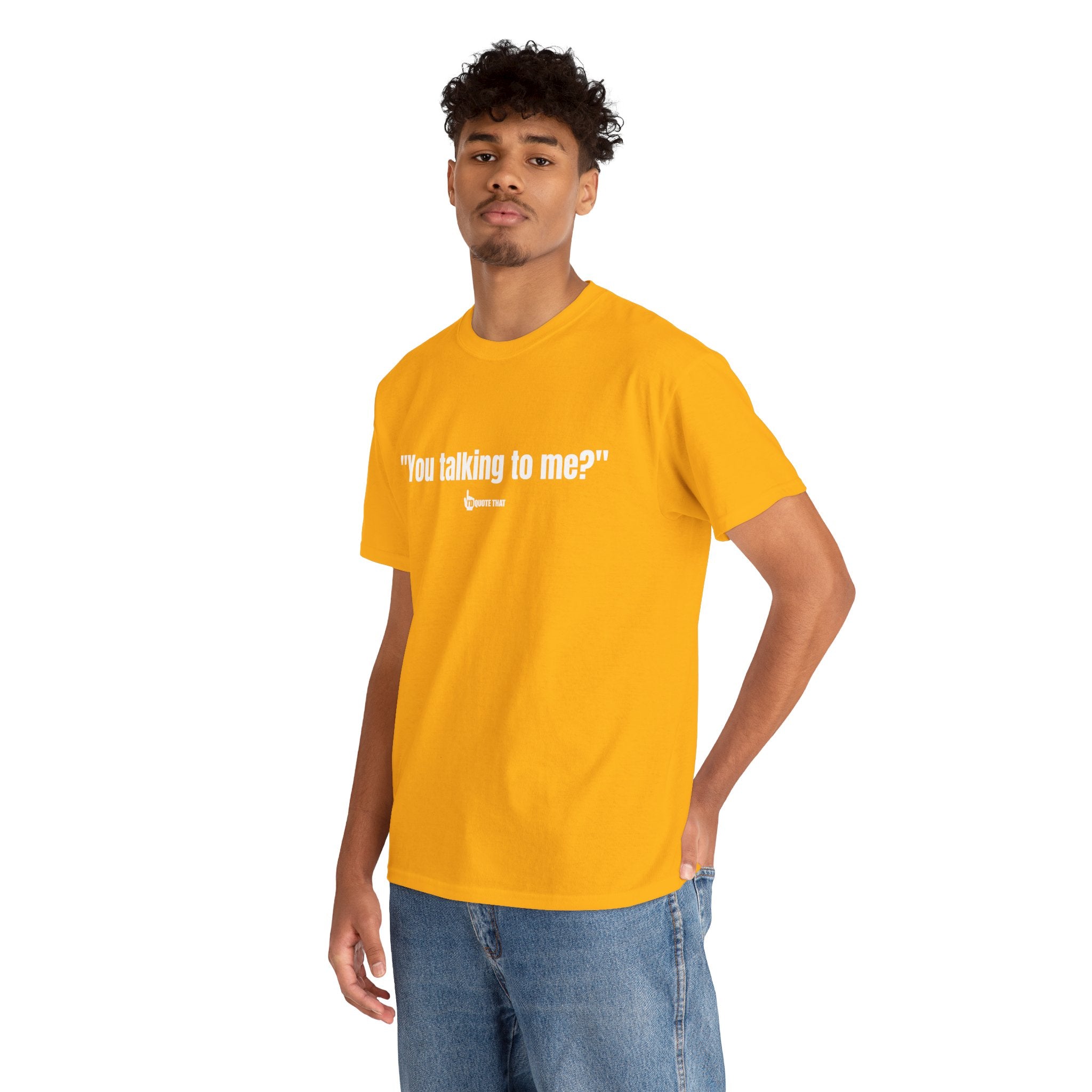 "You Talking to Me?" White Print. Retro Streetwear Statement Tee | Unisex Bold Graphic Shirt, Witty Conversational Apparel
