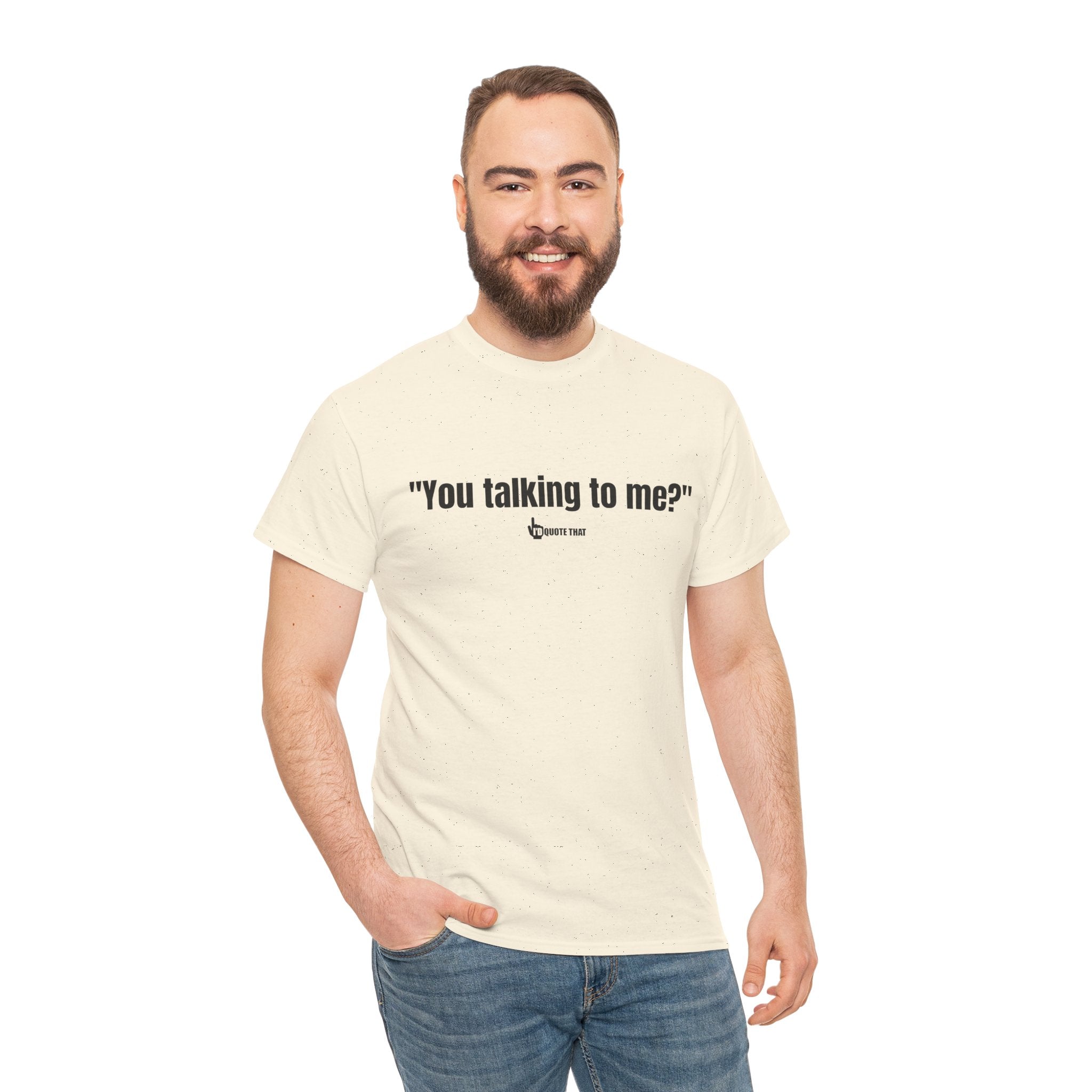 "You Talking to Me?" Black Print. Retro Streetwear Statement Tee | Unisex Bold Graphic Shirt, Witty Conversational Apparel