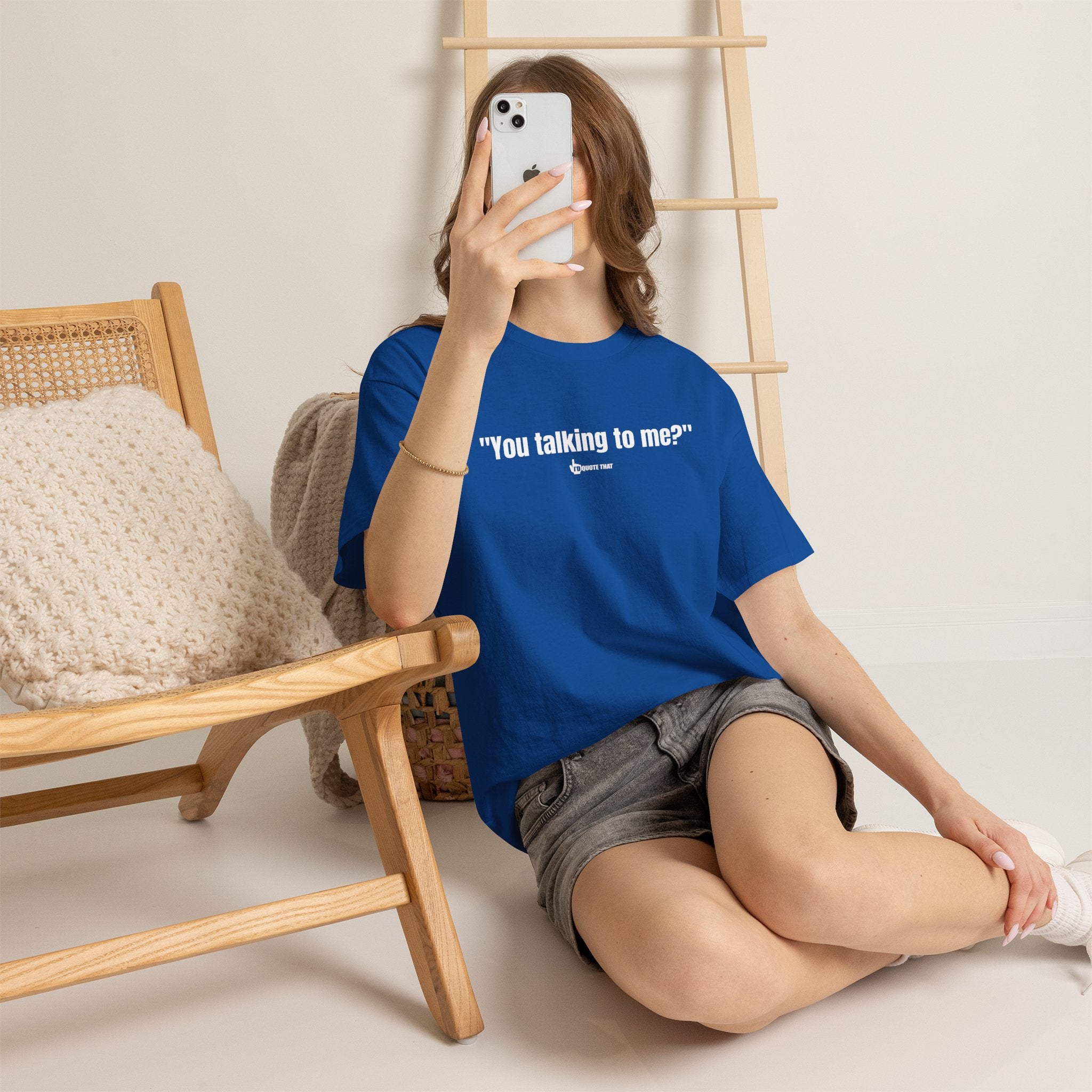 "You Talking to Me?" White Print. Retro Streetwear Statement Tee | Unisex Bold Graphic Shirt, Witty Conversational Apparel