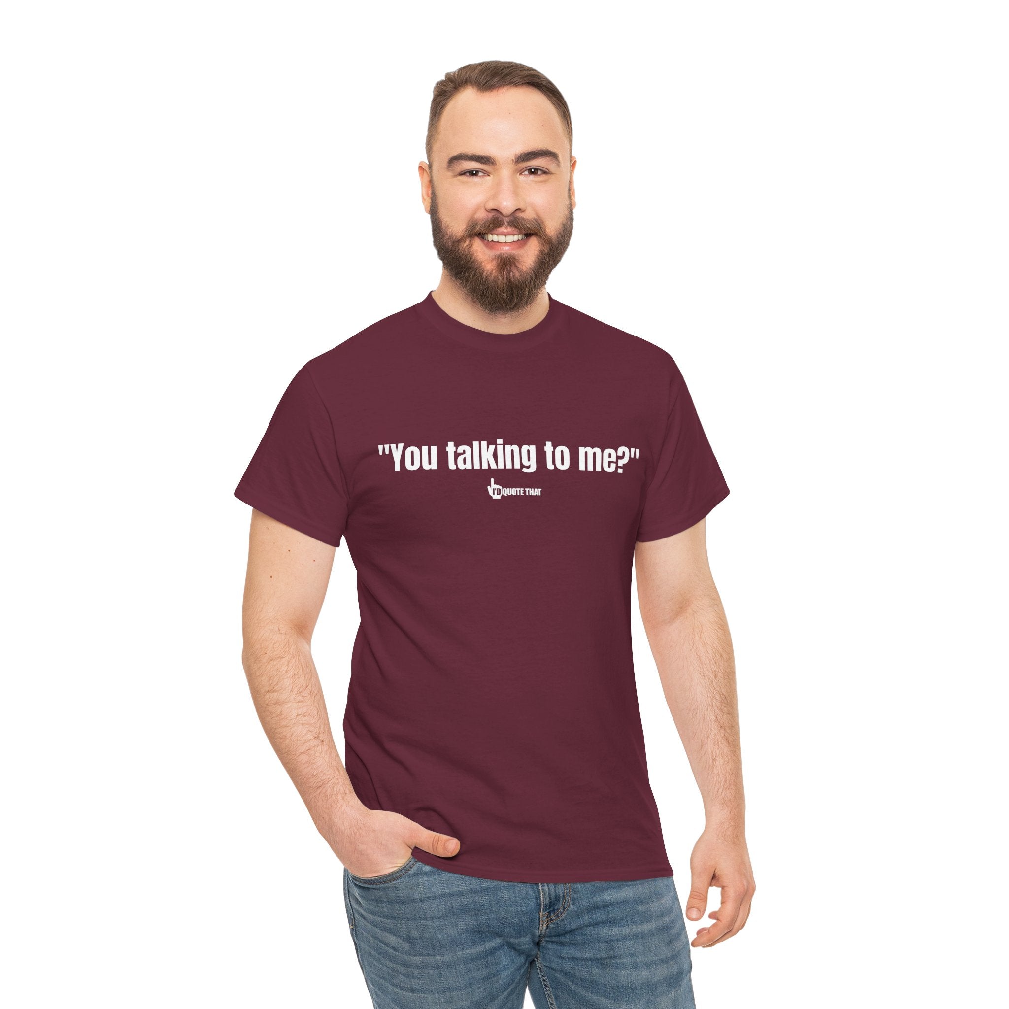 "You Talking to Me?" White Print. Retro Streetwear Statement Tee | Unisex Bold Graphic Shirt, Witty Conversational Apparel