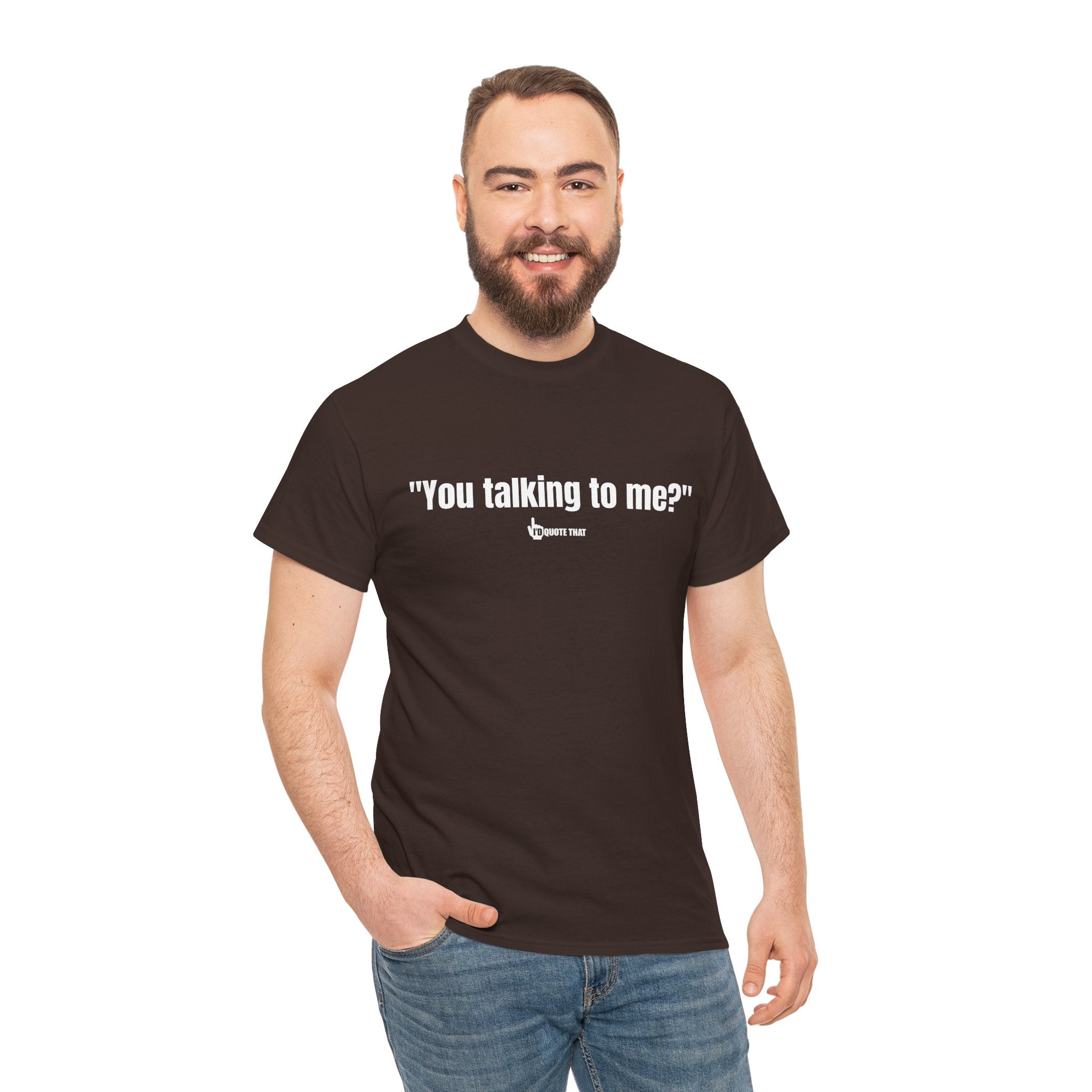 "You Talking to Me?" White Print. Retro Streetwear Statement Tee | Unisex Bold Graphic Shirt, Witty Conversational Apparel