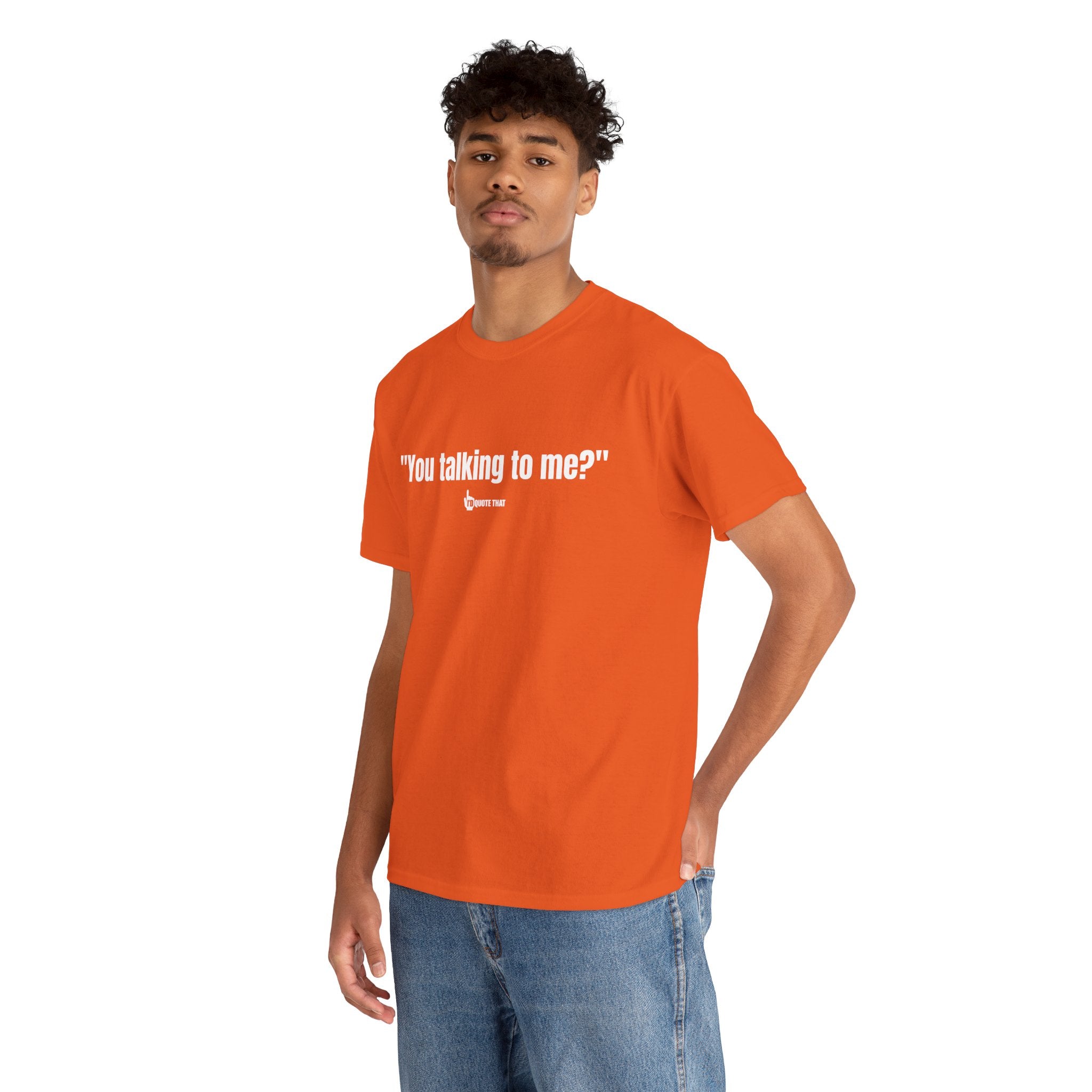 "You Talking to Me?" White Print. Retro Streetwear Statement Tee | Unisex Bold Graphic Shirt, Witty Conversational Apparel