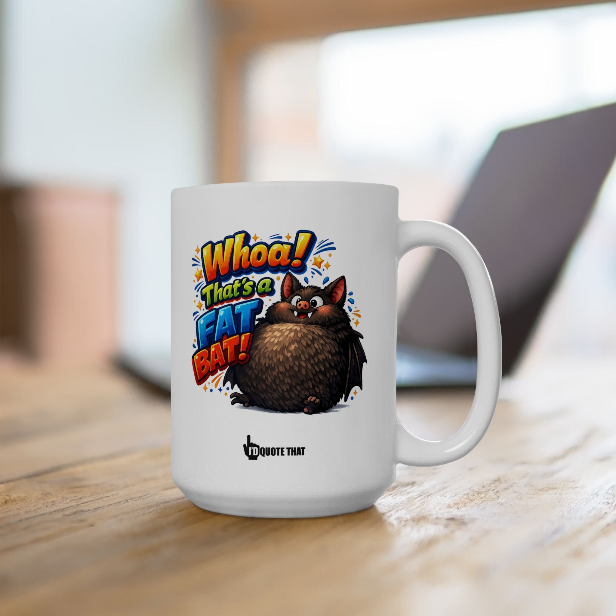 "Whoa! That's a Fat Bat!" - The Ultimate Hilarious Chunky Animal Coffee Mug