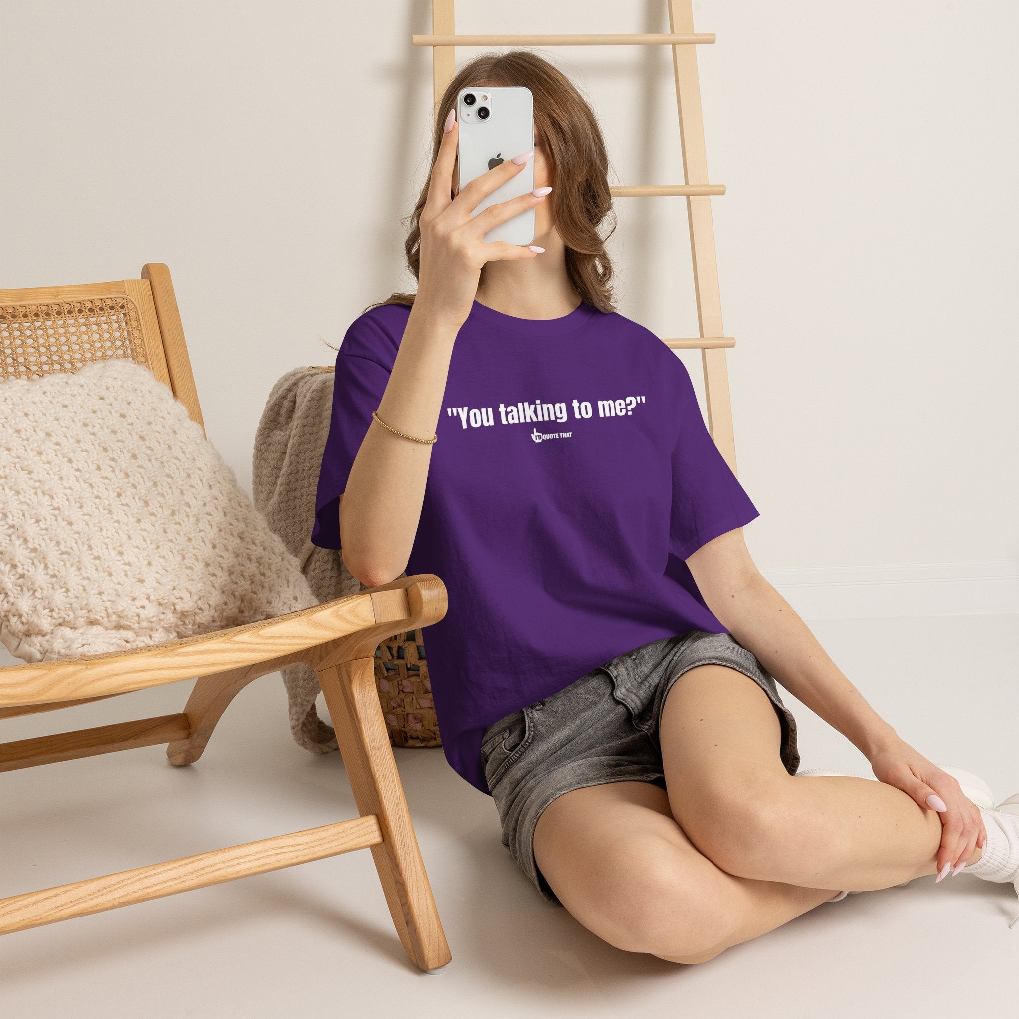 "You Talking to Me?" White Print. Retro Streetwear Statement Tee | Unisex Bold Graphic Shirt, Witty Conversational Apparel