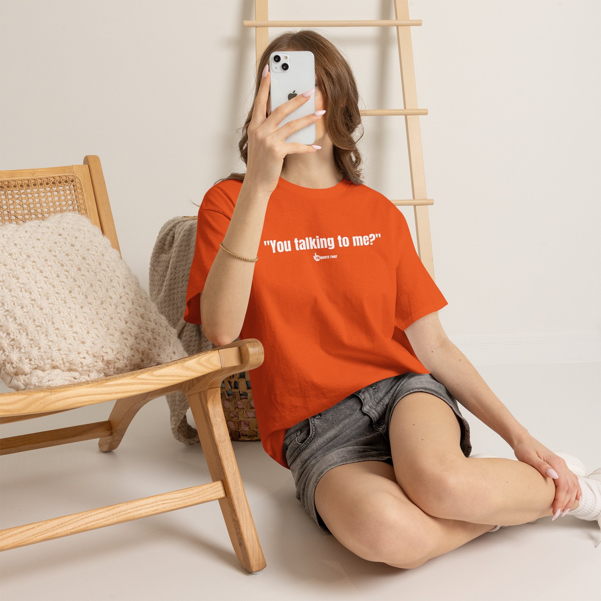 "You Talking to Me?" White Print. Retro Streetwear Statement Tee | Unisex Bold Graphic Shirt, Witty Conversational Apparel