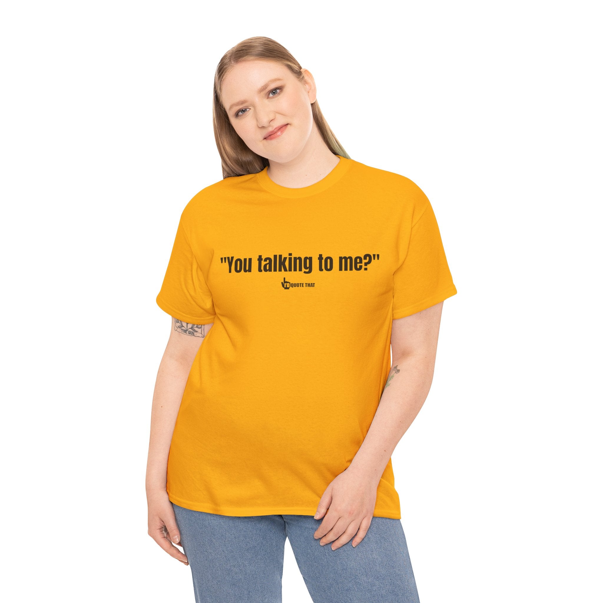 "You Talking to Me?" Black Print. Retro Streetwear Statement Tee | Unisex Bold Graphic Shirt, Witty Conversational Apparel