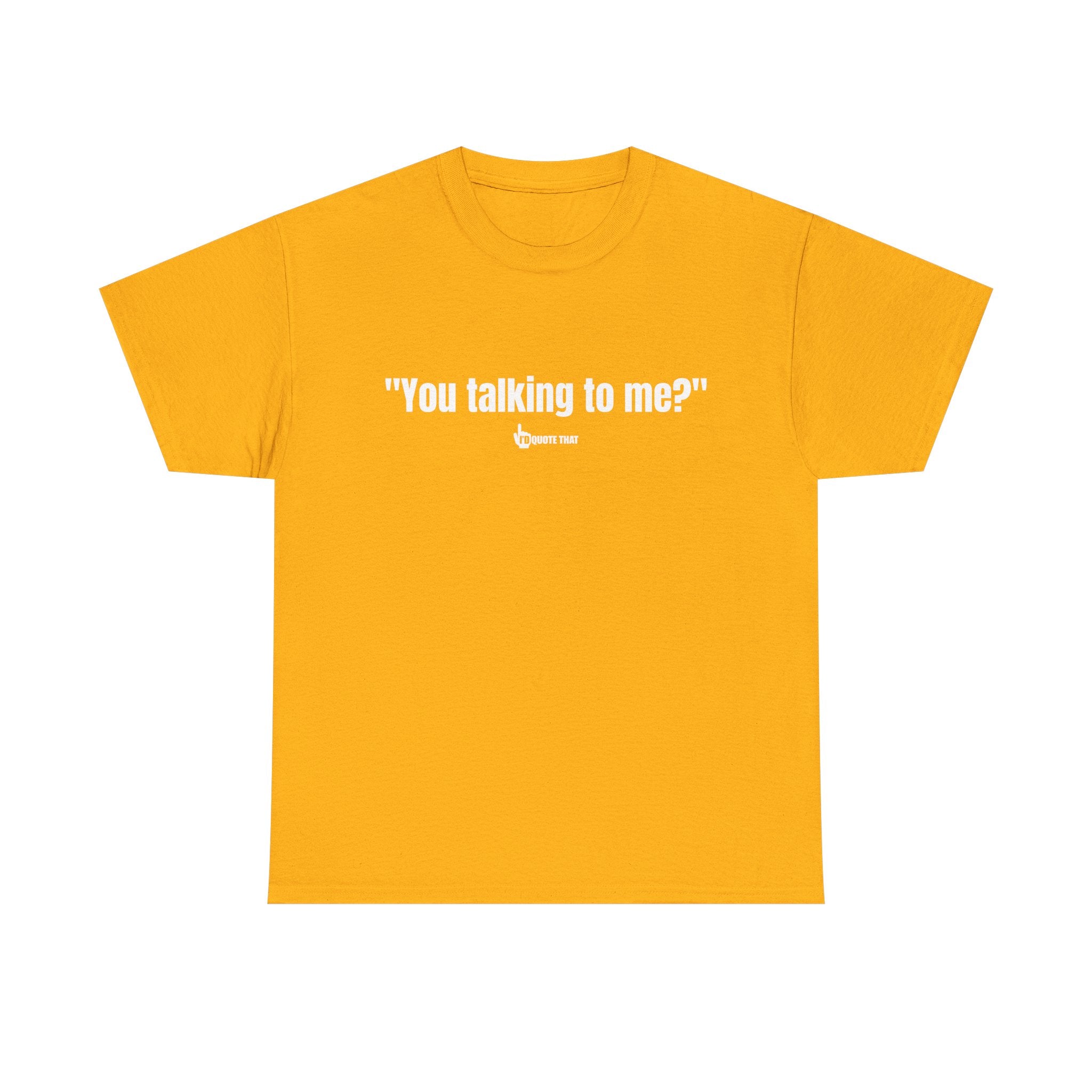 "You Talking to Me?" White Print. Retro Streetwear Statement Tee | Unisex Bold Graphic Shirt, Witty Conversational Apparel