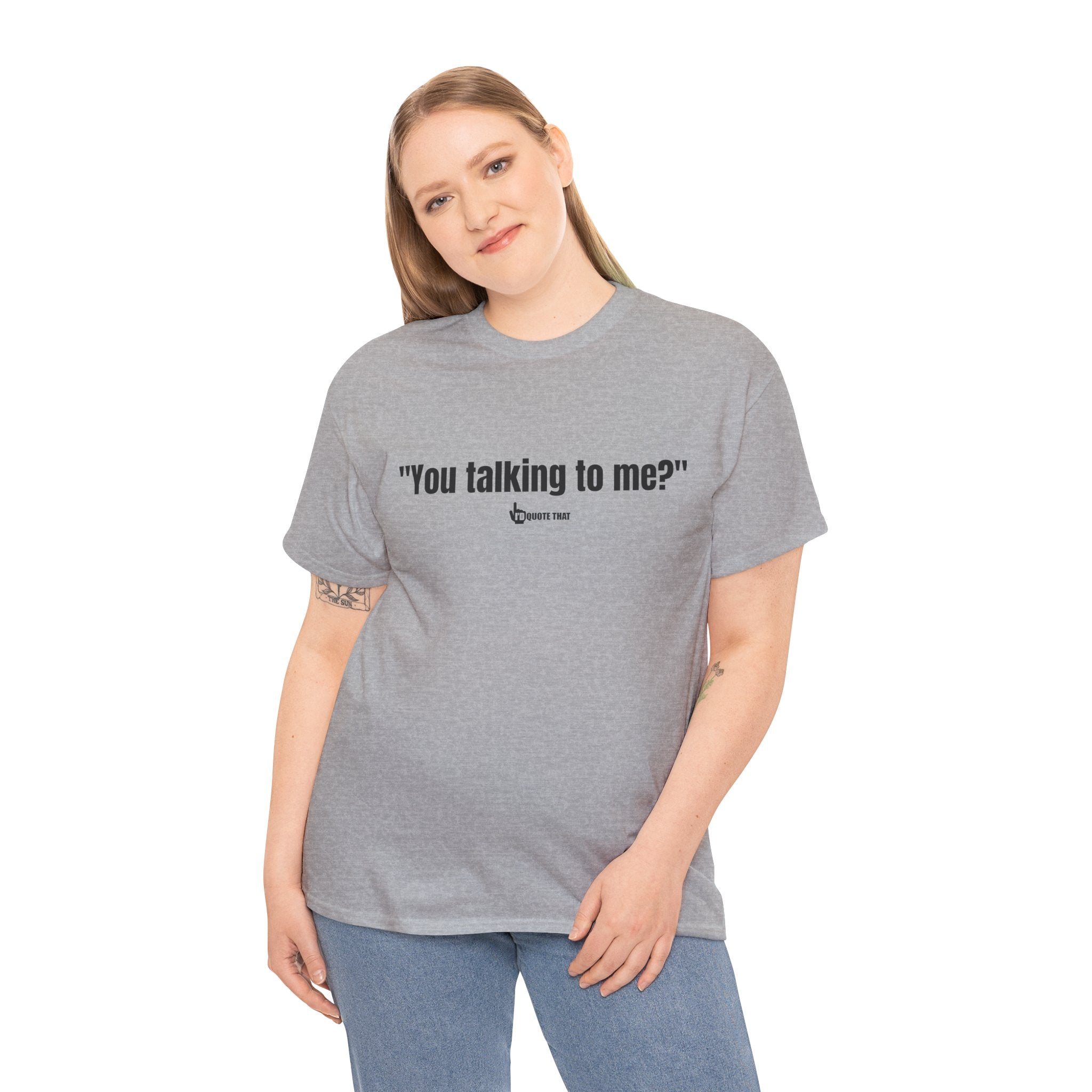 "You Talking to Me?" Black Print. Retro Streetwear Statement Tee | Unisex Bold Graphic Shirt, Witty Conversational Apparel