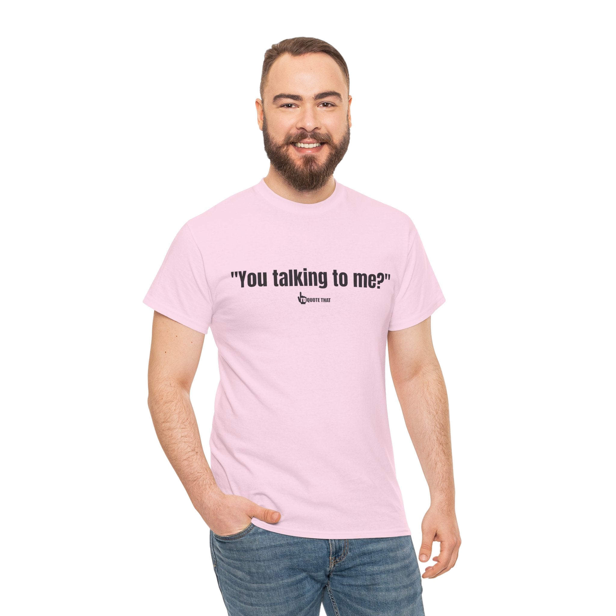 "You Talking to Me?" Black Print. Retro Streetwear Statement Tee | Unisex Bold Graphic Shirt, Witty Conversational Apparel