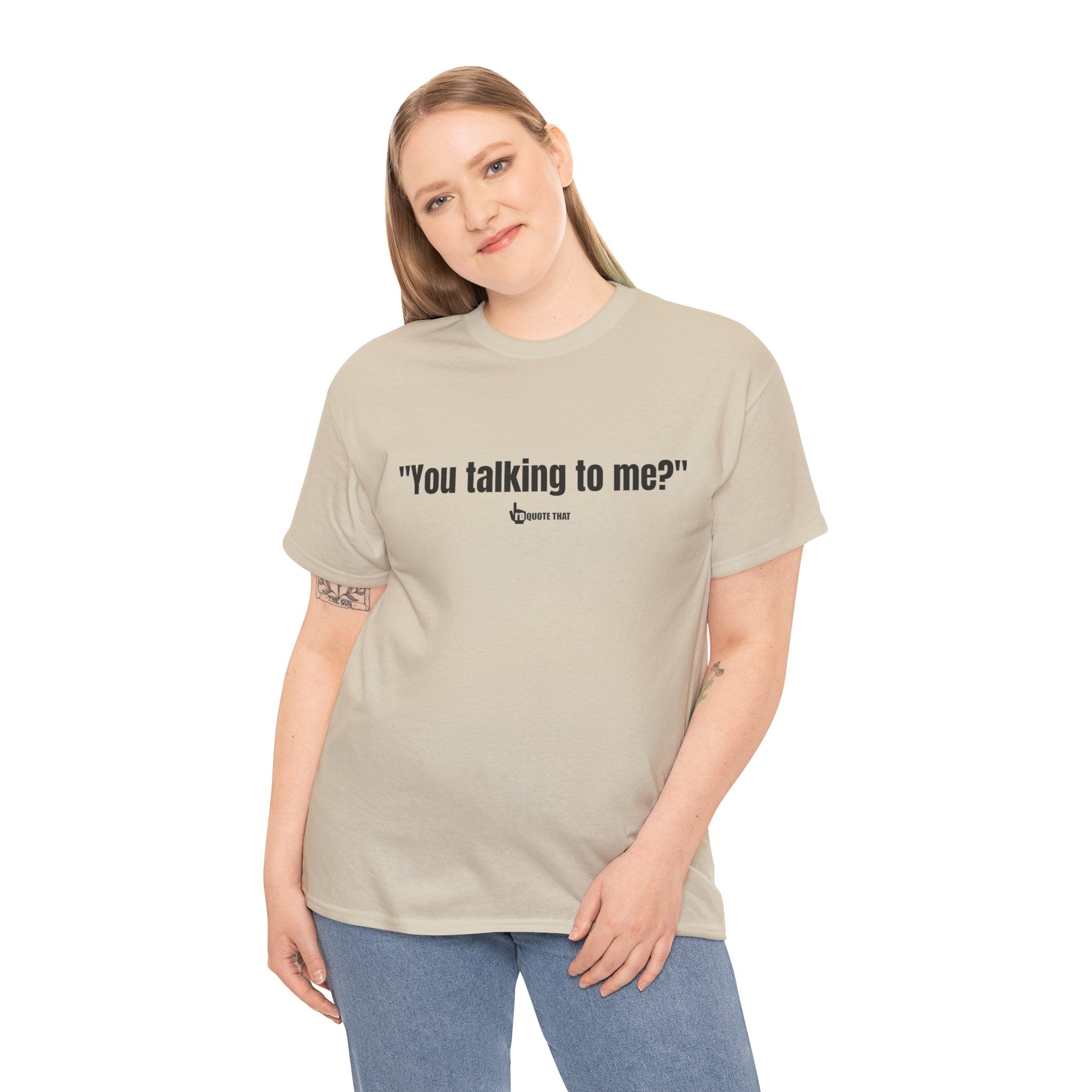 "You Talking to Me?" Black Print. Retro Streetwear Statement Tee | Unisex Bold Graphic Shirt, Witty Conversational Apparel