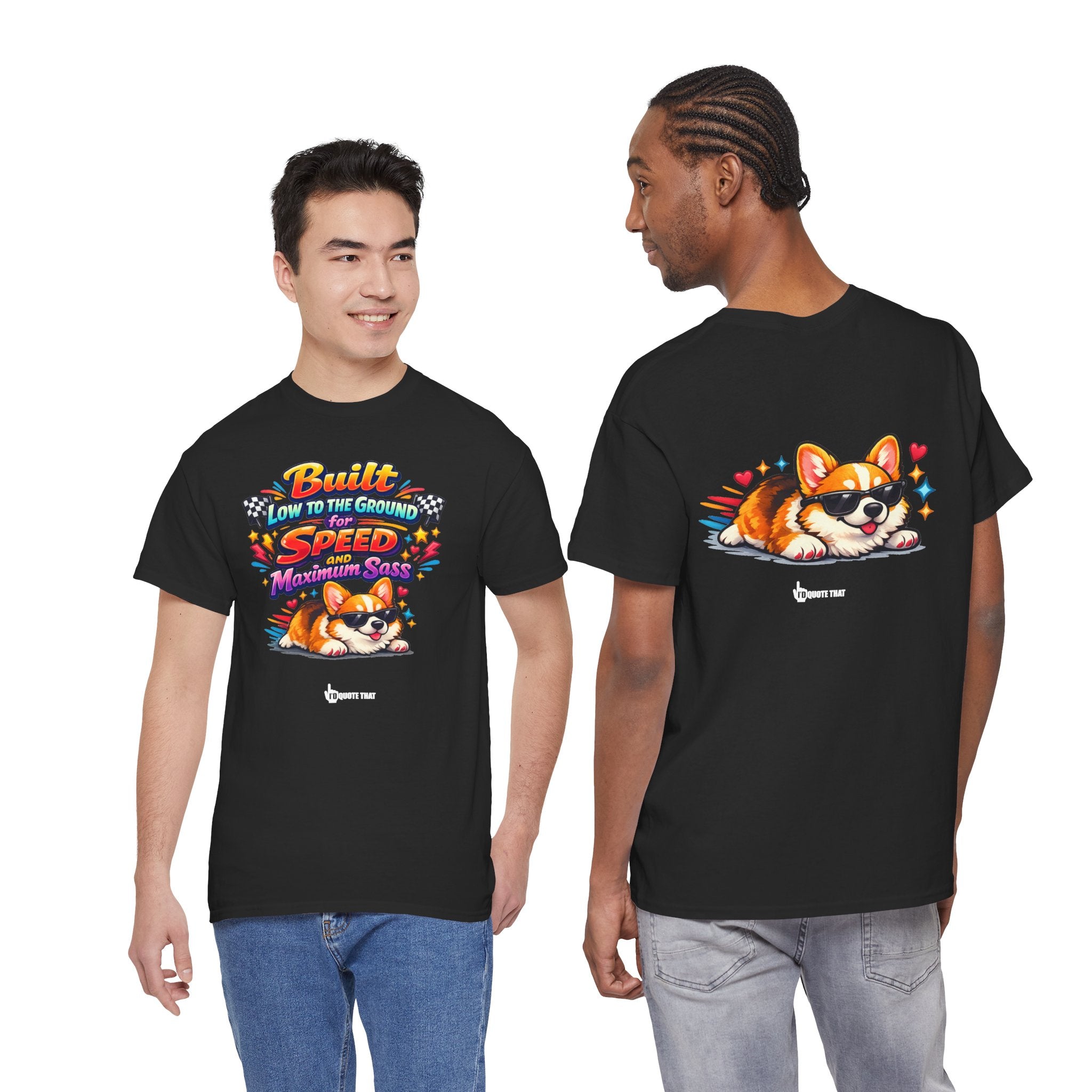 "Built low to the ground for speed and maximum sass" Typical Corgi - Trending Funny Dog Graphic T-Shirt