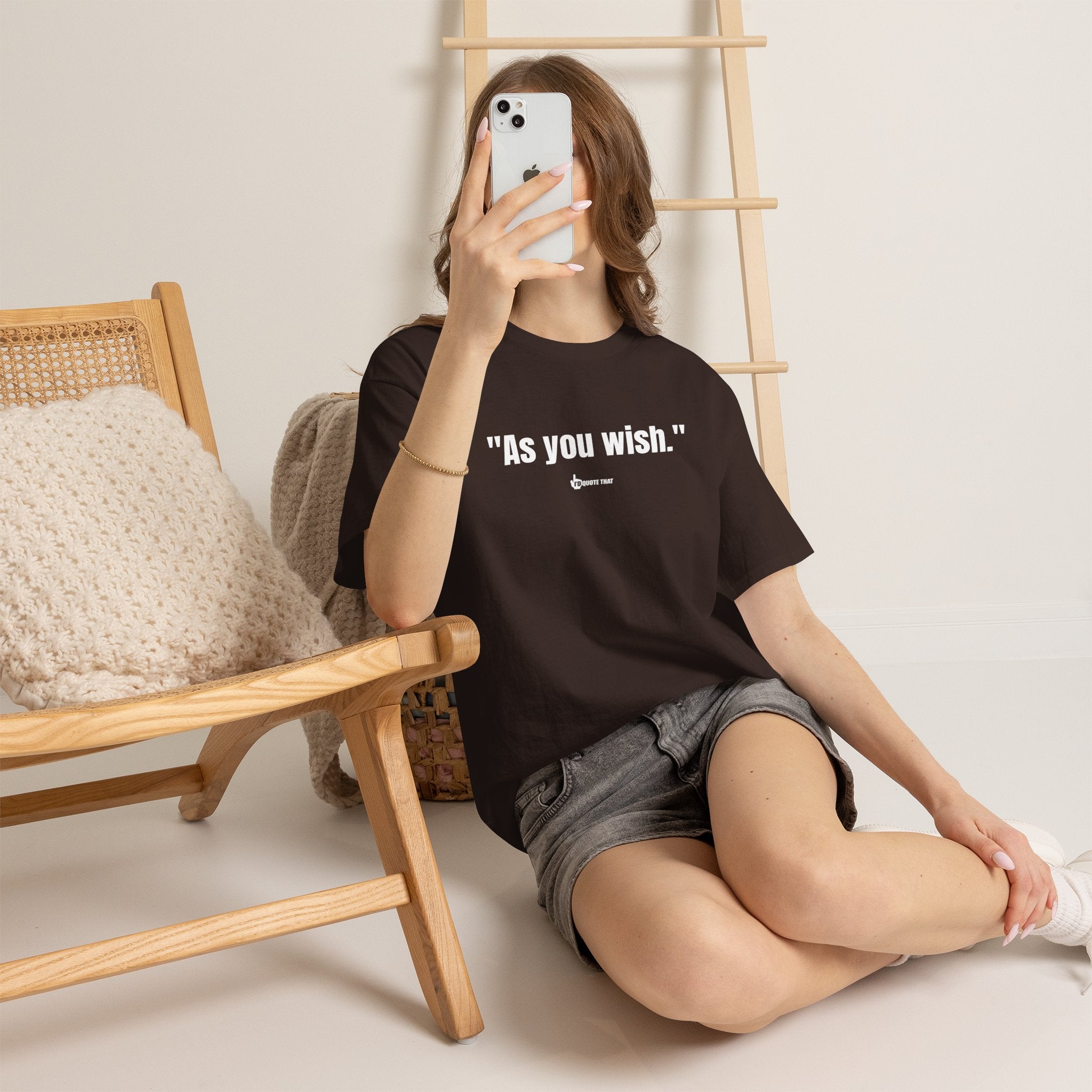 "As you wish." White Print. Whispered Promise of Devotion Shirt – Romantic Cult Classic Quote Apparel, Minimalist Typography Tee for Couples