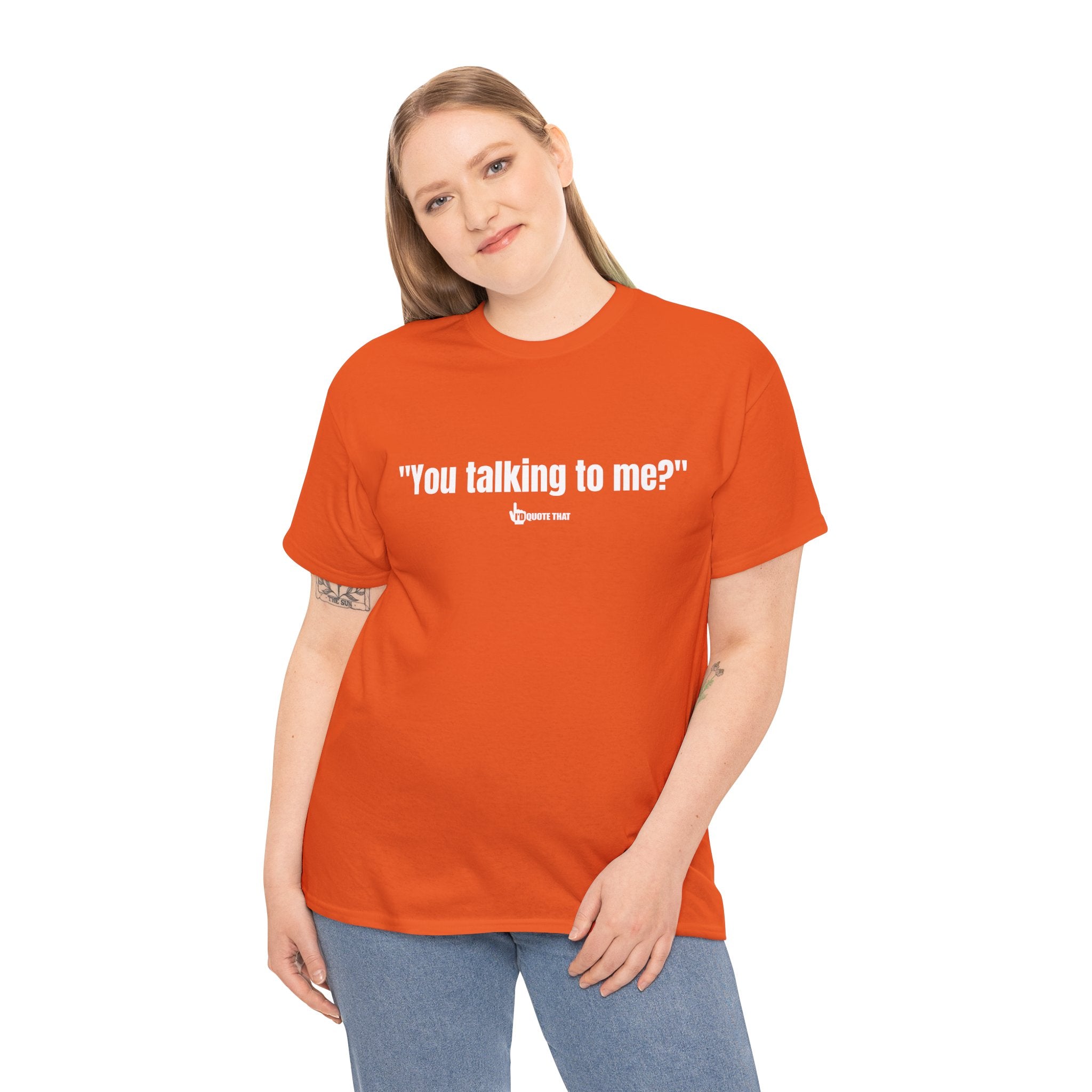 "You Talking to Me?" White Print. Retro Streetwear Statement Tee | Unisex Bold Graphic Shirt, Witty Conversational Apparel