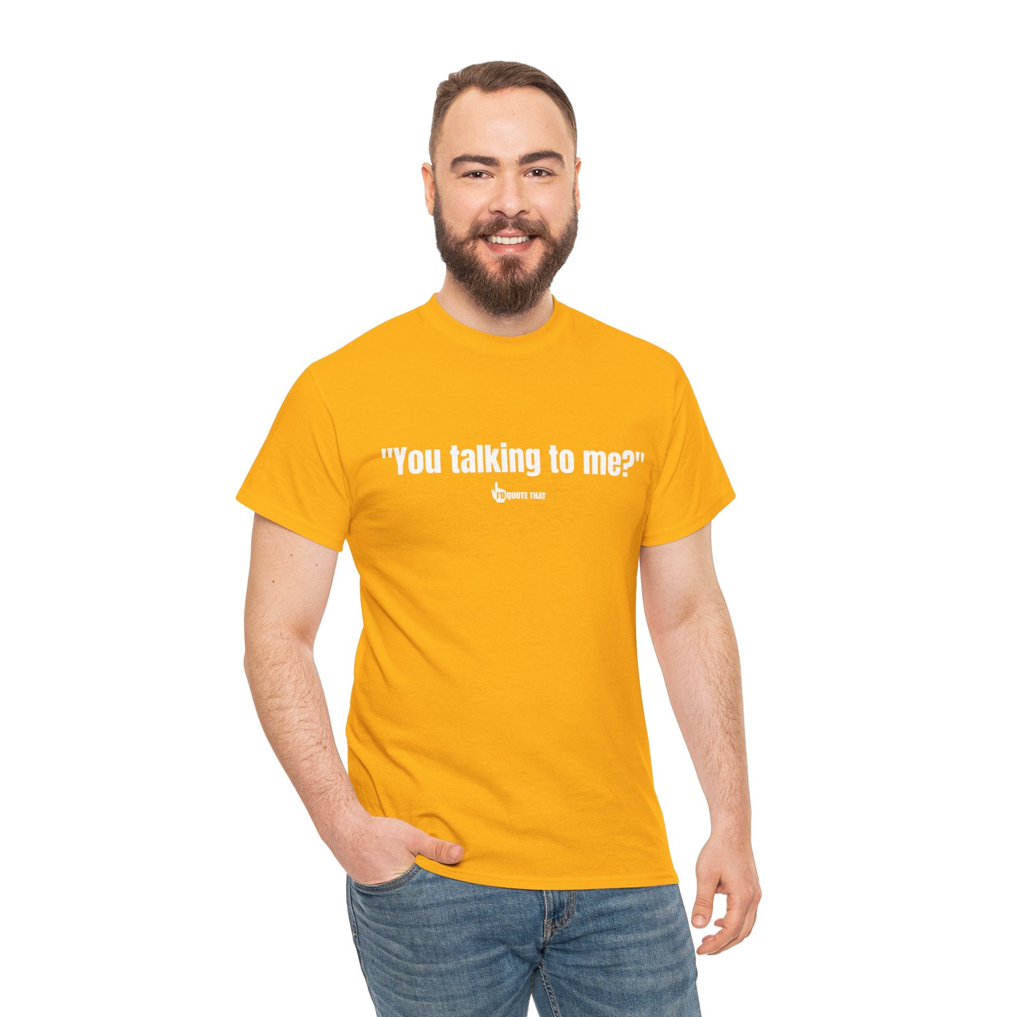 "You Talking to Me?" White Print. Retro Streetwear Statement Tee | Unisex Bold Graphic Shirt, Witty Conversational Apparel