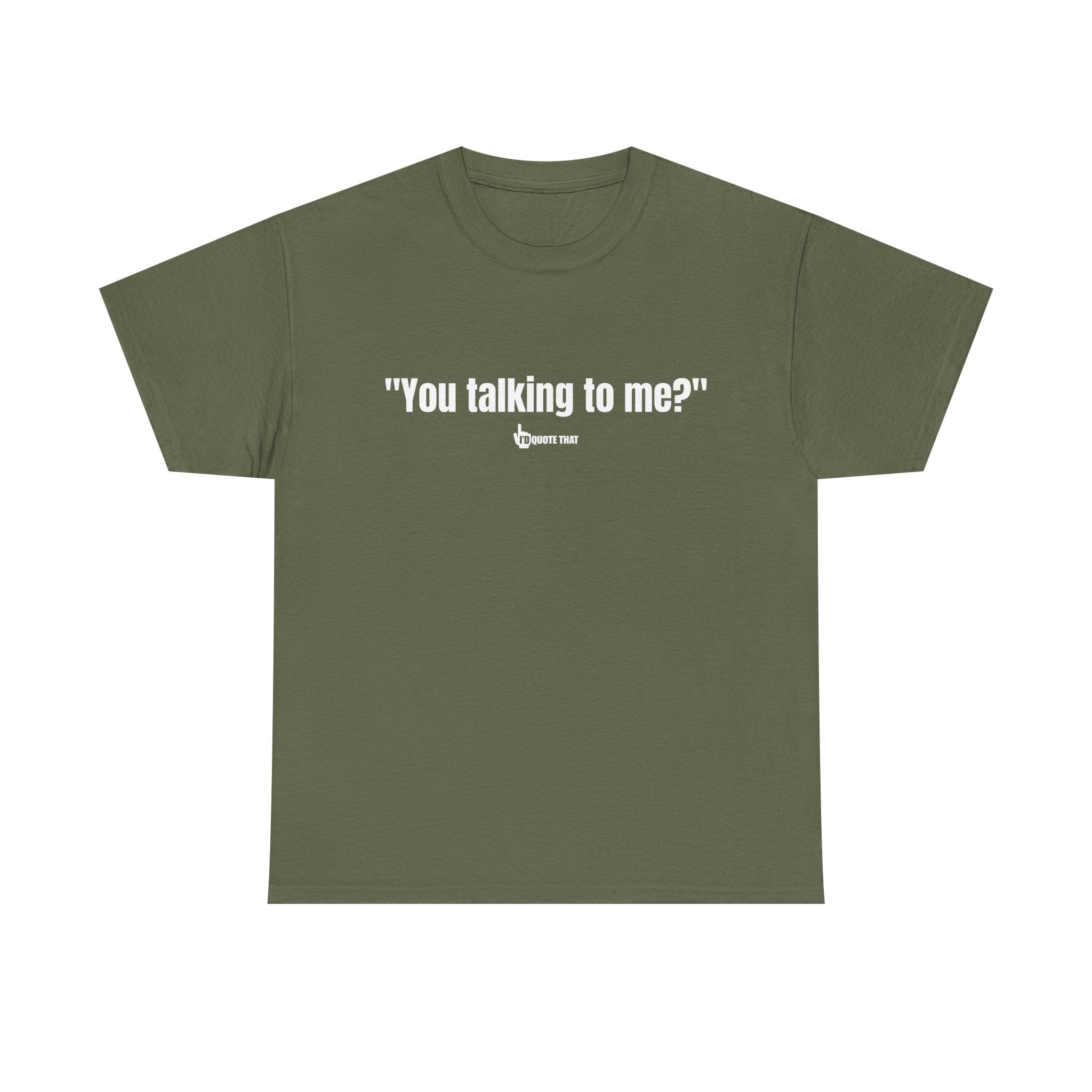 "You Talking to Me?" White Print. Retro Streetwear Statement Tee | Unisex Bold Graphic Shirt, Witty Conversational Apparel