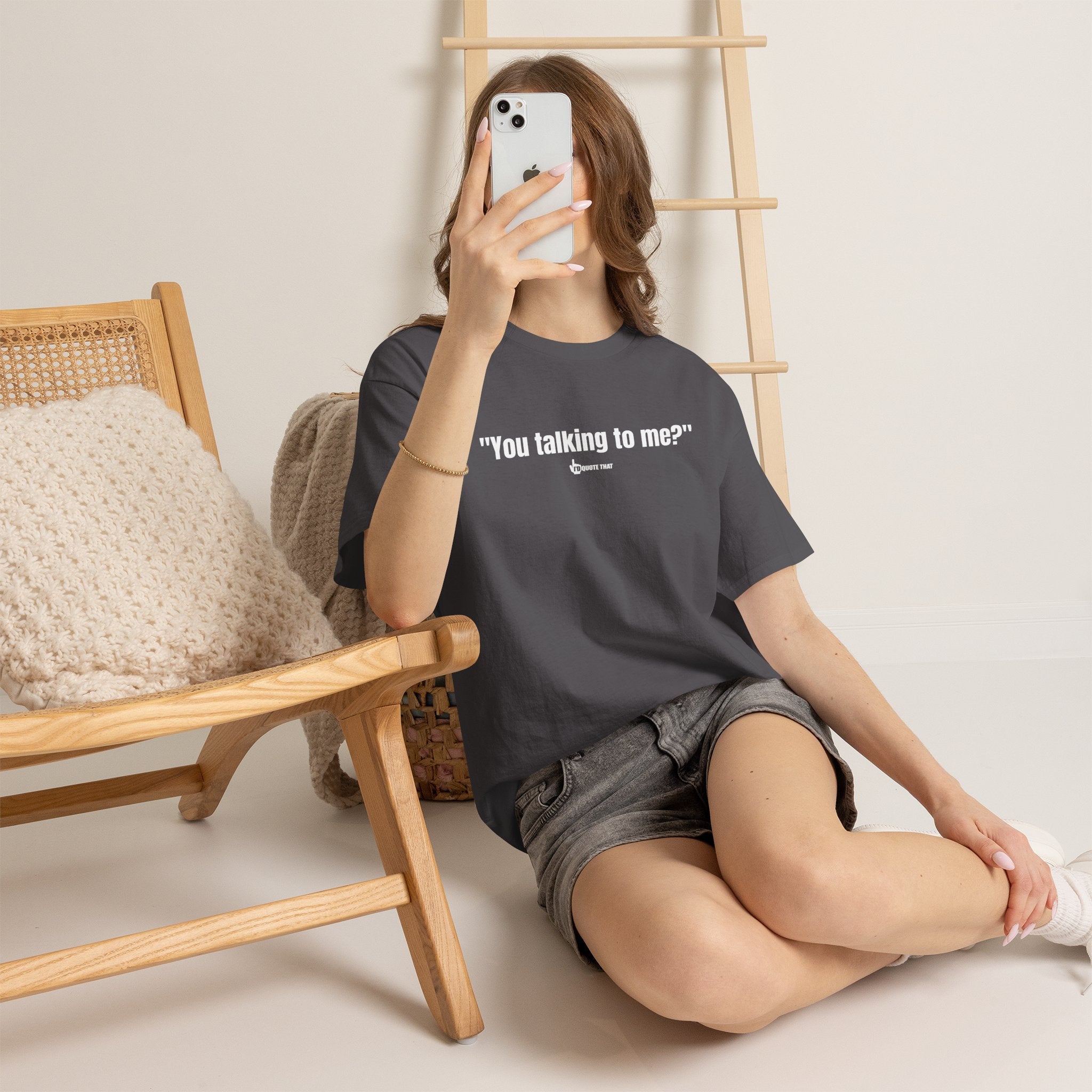 "You Talking to Me?" White Print. Retro Streetwear Statement Tee | Unisex Bold Graphic Shirt, Witty Conversational Apparel