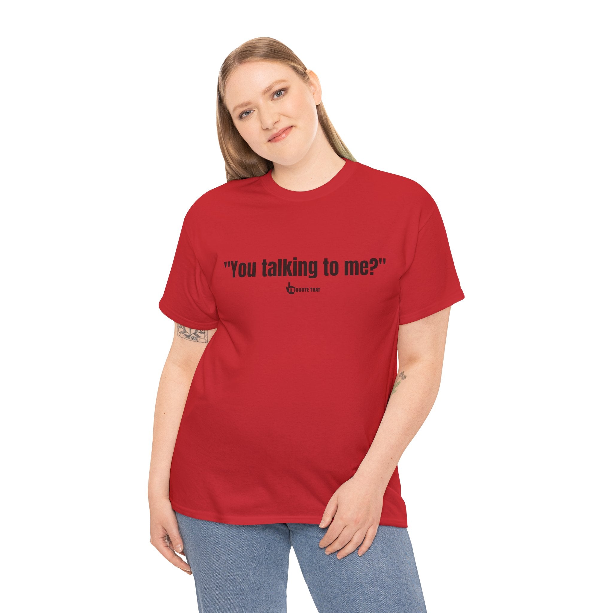 "You Talking to Me?" Black Print. Retro Streetwear Statement Tee | Unisex Bold Graphic Shirt, Witty Conversational Apparel