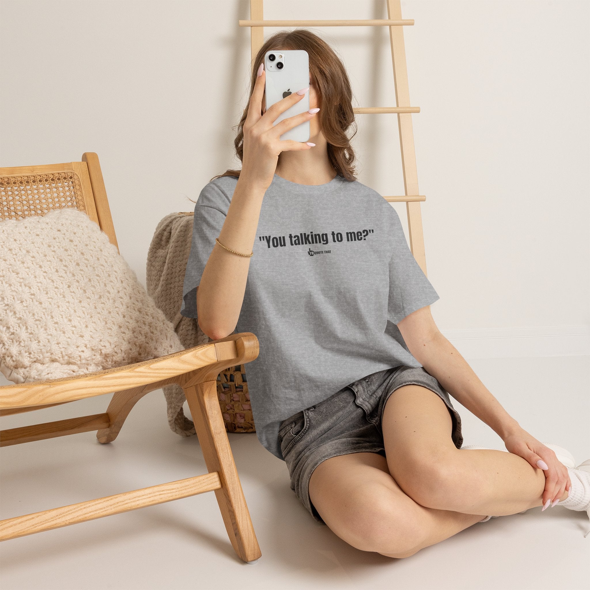 "You Talking to Me?" Black Print. Retro Streetwear Statement Tee | Unisex Bold Graphic Shirt, Witty Conversational Apparel