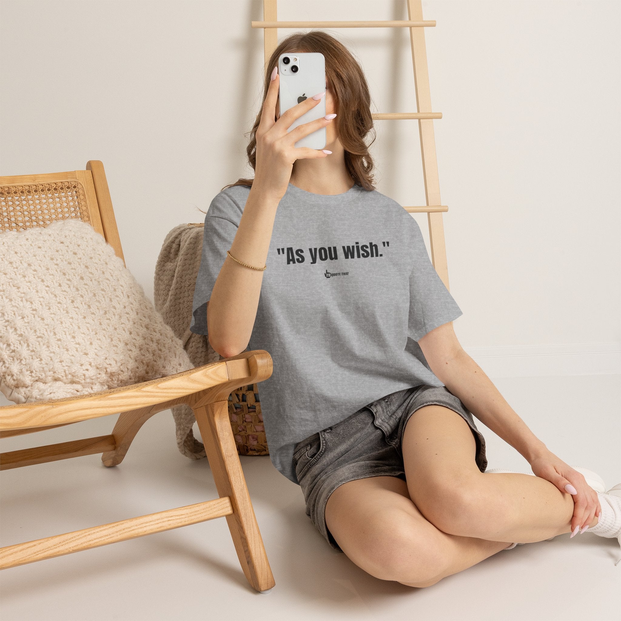 "As you wish." Black Print. Whispered Promise of Devotion Shirt – Romantic Cult Classic Quote Apparel, Minimalist Typography Tee for Couples