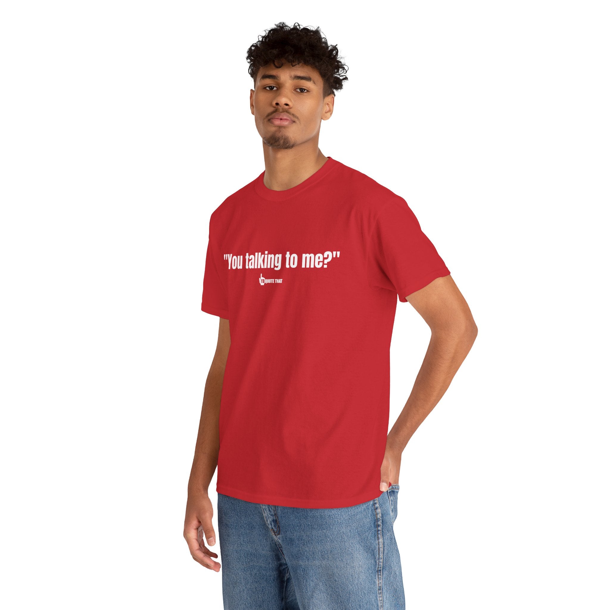 "You Talking to Me?" White Print. Retro Streetwear Statement Tee | Unisex Bold Graphic Shirt, Witty Conversational Apparel