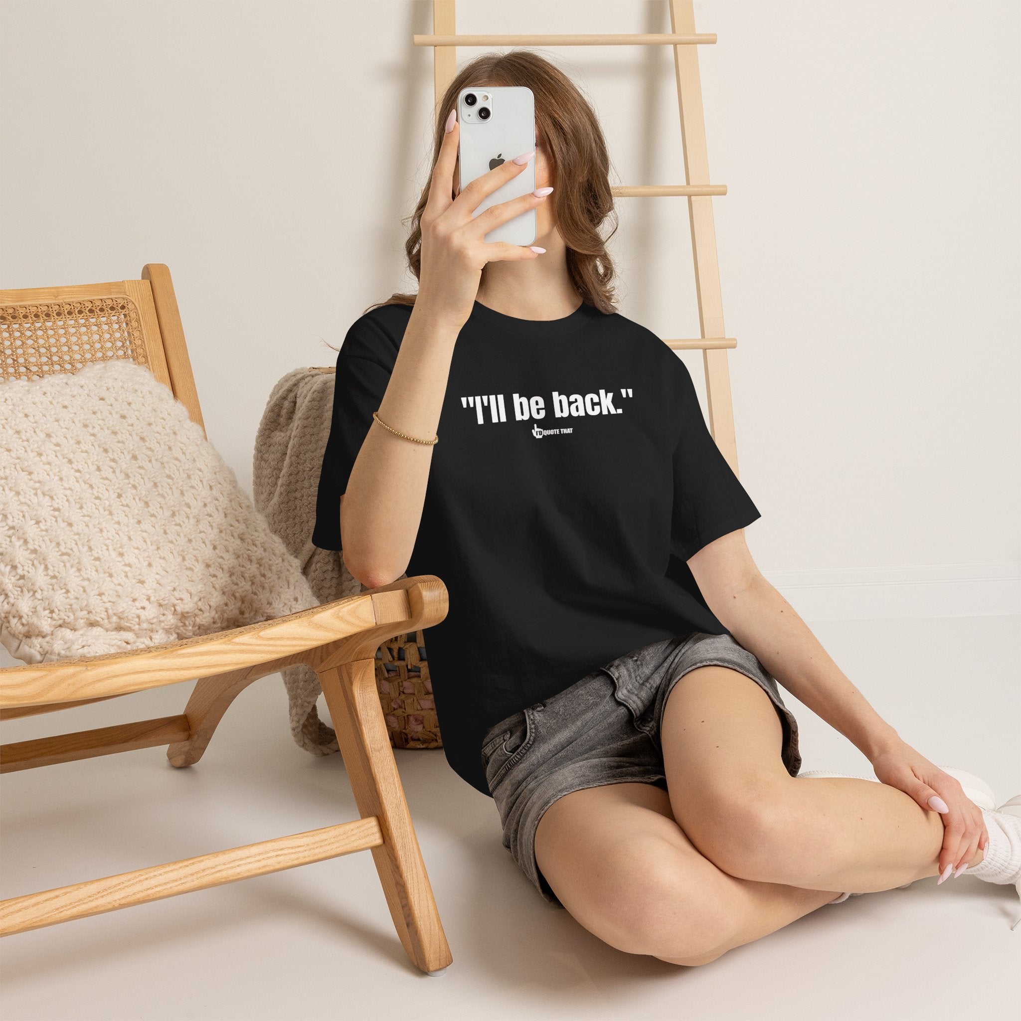 "I'll Be Back." White Print. Bold Retro Typography Unisex Tee | Statement Apparel for Comebacks & Second Entrances